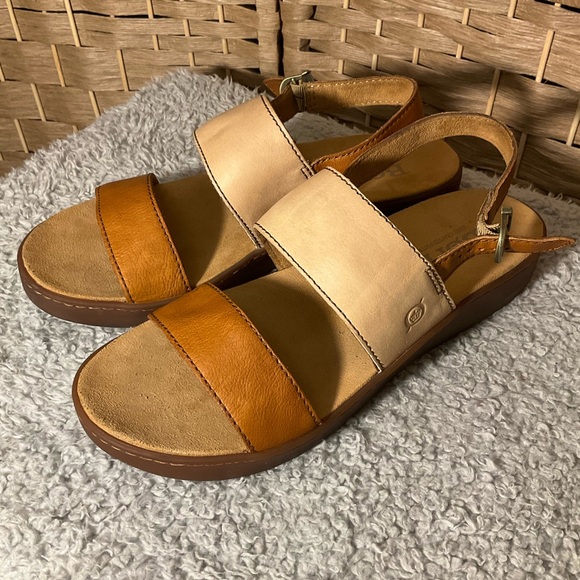 Two-Tone Leather Sandals - Picture 2 of 7